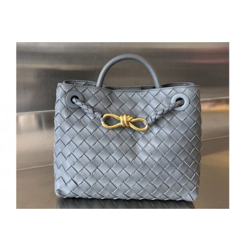 Bottega Veneta Small Andiamo Bag in Grey Leather