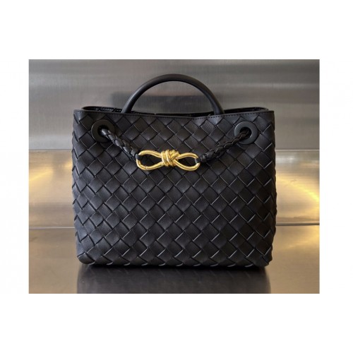 Bottega Veneta Small Andiamo Bag in Black Leather