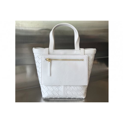 Bottega Veneta Small Flip Flap Bag in White Leather