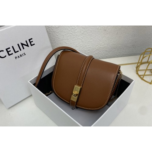 Celine 10G453 SMALL 16 WALLET ON CHAIN IN Tan SHINY CALFSKIN