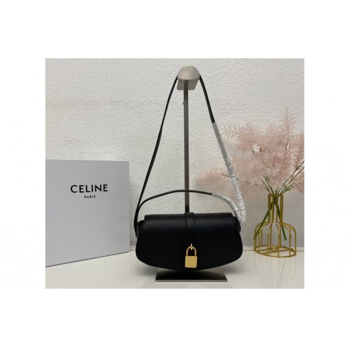 Celine 10I592 CLUTCH ON STRAP TABOU bag IN Black CALFSKIN Leather