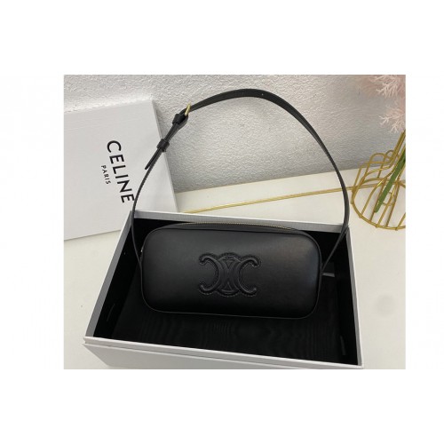 Celine 10J582 MINI CAMERA SHOULDER BAG CUIR TRIOMPHE IN Black CALFSKIN Leather