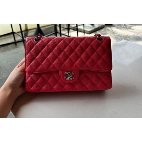 Chanel A01112 Classic 11.12 Handbag in Red Calfskin