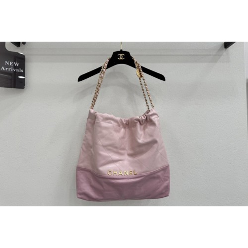 Chanel 22 Handbag AS3261 in Pink Patent Gradient Calfskin