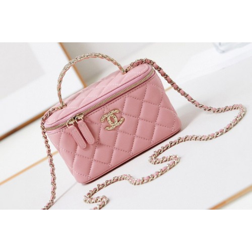 Chanel AP3768 Clutch on Chain bag in Pink Lambskin