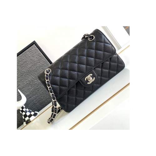Chanel Small Classic Handbag  A01113 in Black Leather