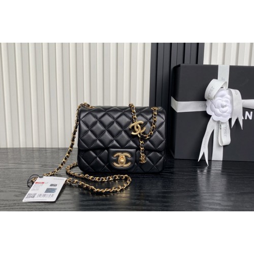 Chanel AS5758 Mini Flap Bag in Black Leather