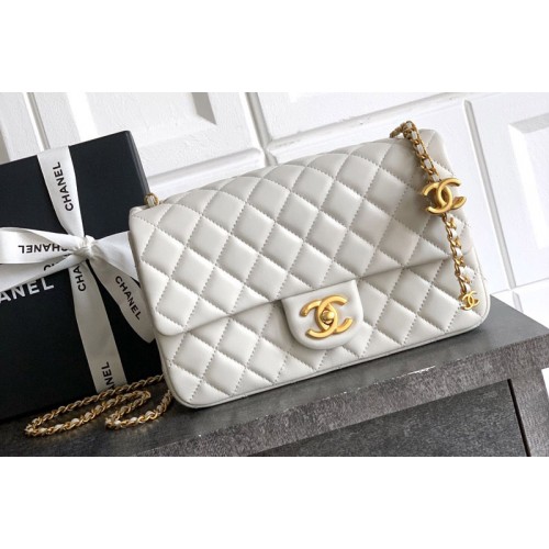Chanel Flap Bag in Light Gray Leather Chanel Flap Bag in Light Gray Leather