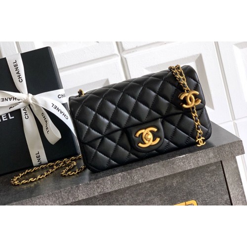 Chanel AS5759 Mini Flap Bag in Black Leather