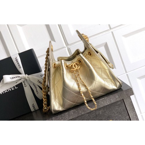 Chanel 25 Mini Handbag in Gold Leather