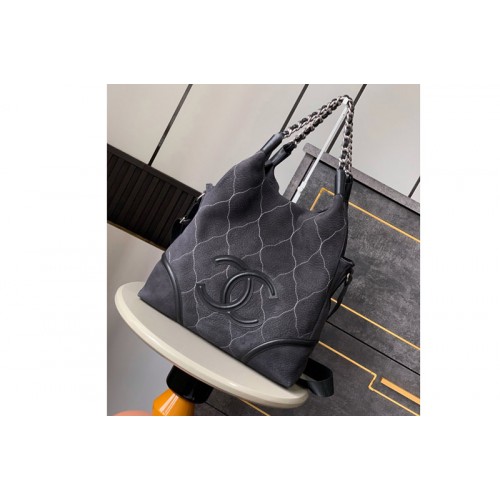 Chanel Hobo Bag in Black Suede