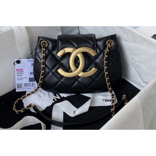 Chanel AS4609 Messenger Bag in Black Leather