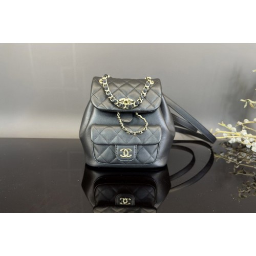 Chanel Duma Small Backpack in Black Leather
