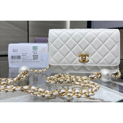 Chanel AP3964 Wallet on Chain in White Lambskin