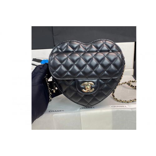 Chanel Heart Bag in Black Leather