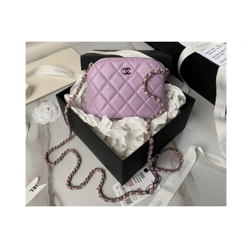 Chanel AP4000 Classic clutch with chain in Purple Leather