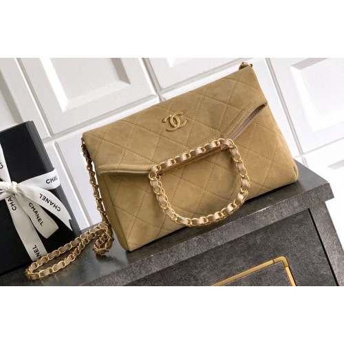 Chanel Mini Hobo Handbag in Tan Suede