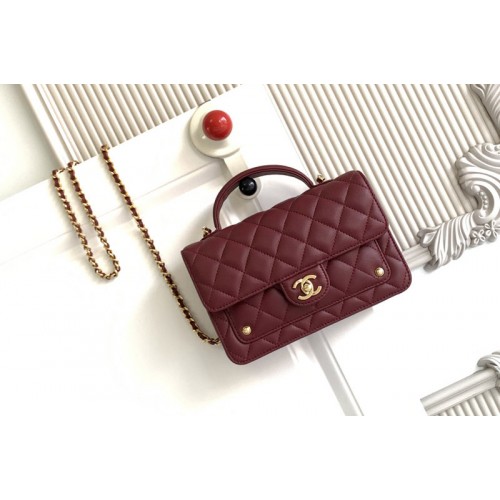 Chanel Clutch With Chain In Red Leather
