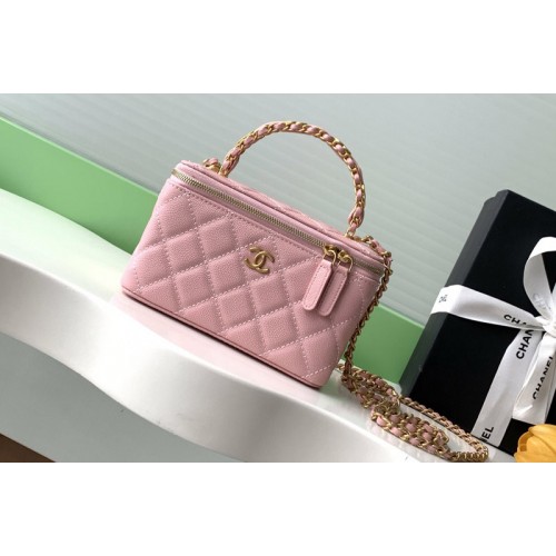 Chanel AP4842 Long Vanity With Chain in Pink Leather