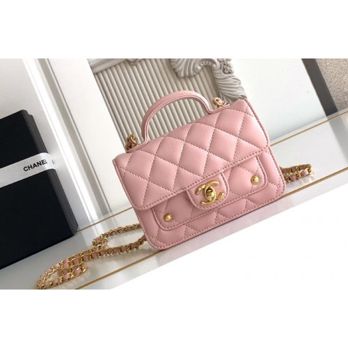 Chanel AP4675 Clutch With Chain In Pink Leather
