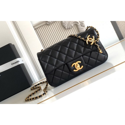 Chanel Mini Flap Bag in Black Leather