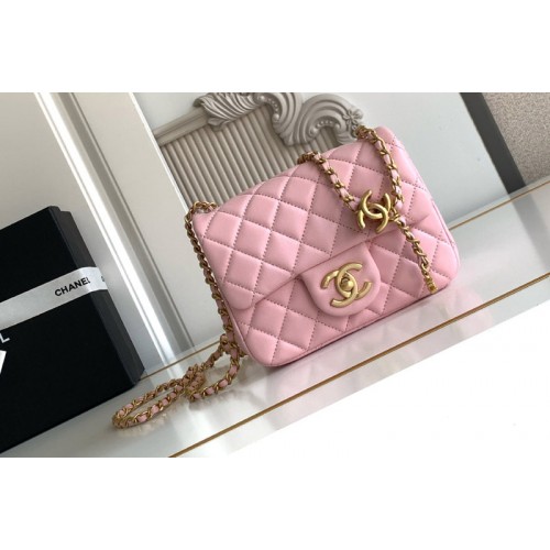 Chanel Mini Flap Bag in Pink Leather