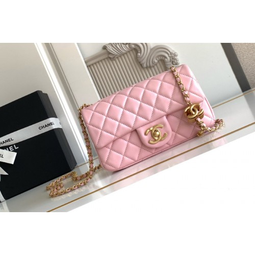 Chanel Mini Flap Bag in Pink Leather