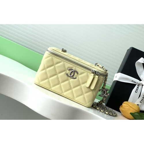 Chanel Long Vanity With Chain in Yellow Leather