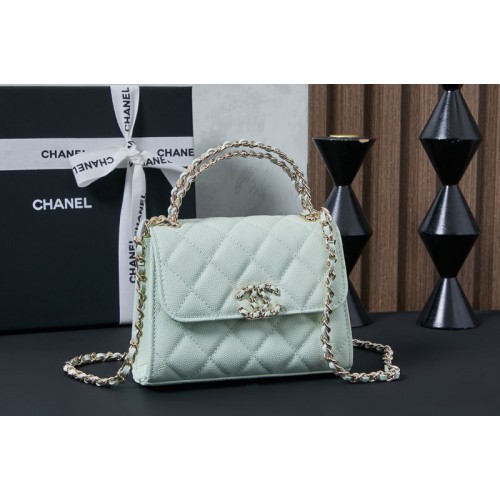 Chanel AP3237 Clutch With Chain in Blue Leather