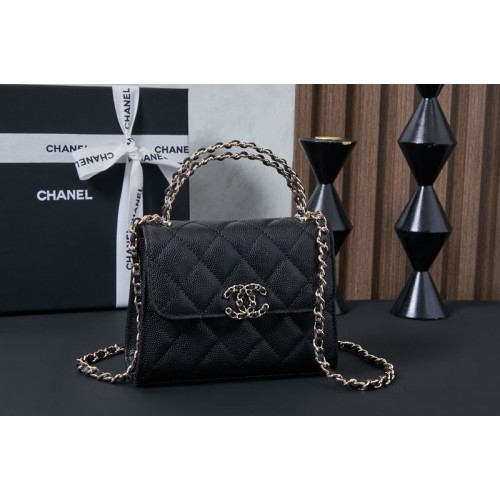 Chanel AP3237 Clutch With Chain in Black Leather