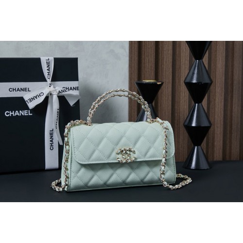 Chanel Clutch With Chain in Blue Leather
