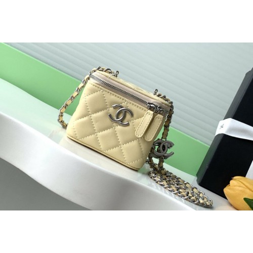 Chanel AP1340 Classic Small Vanity With Chain in Yellow Leather