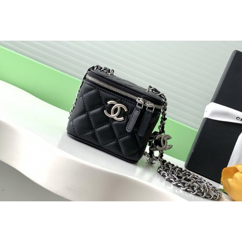 Chanel AP1340 Classic Small Vanity With Chain in Black Leather