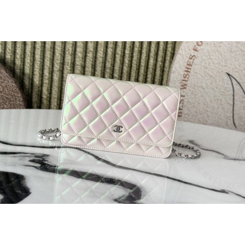 Chanel AP4241 Wallet On Chain in White Leather