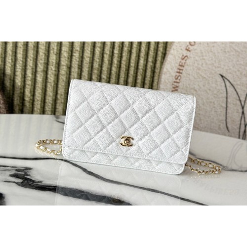 Chanel AP4241 Wallet On Chain in White Leather Chanel AP4241 Wallet On Chain in White Leather