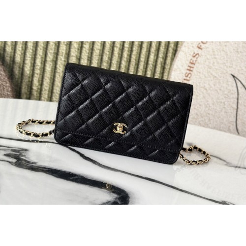 Chanel AP4241 Wallet On Chain in Black Leather
