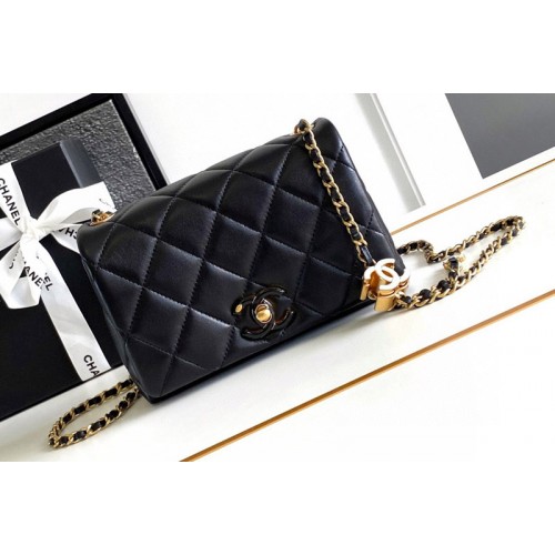 Chanel Mini Flap Bag in Black Leather