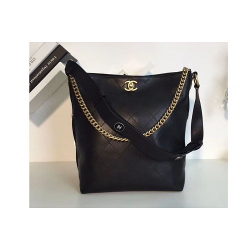 Chanel Calfskin Hobo Handbag Black A57576