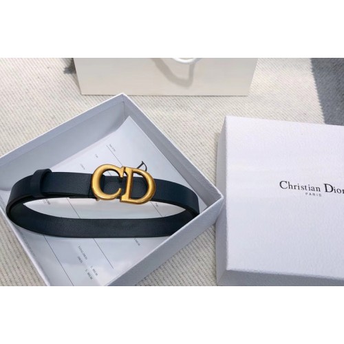 Dior Saddle calfskin 20mm belt in Blue Calfskin Leather