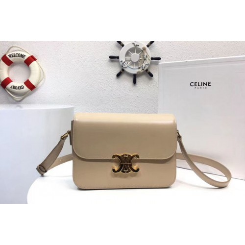 Celine Medium Triomphe Bags Apricot Shiny Calfskin