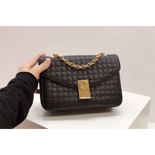 Celine Quilted Calfskin Medium C Bag Black