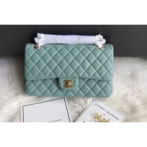 Chanel Flap Original Sheepskin Leather CF1112 Blue Gold Chain