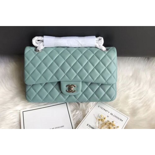 Chanel Flap Original Sheepskin Leather CF1112 Blue Silver Chain