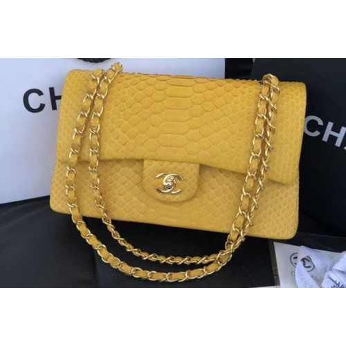 Chanel Original Python Leather Shoulder Bags CF1112 Yellow