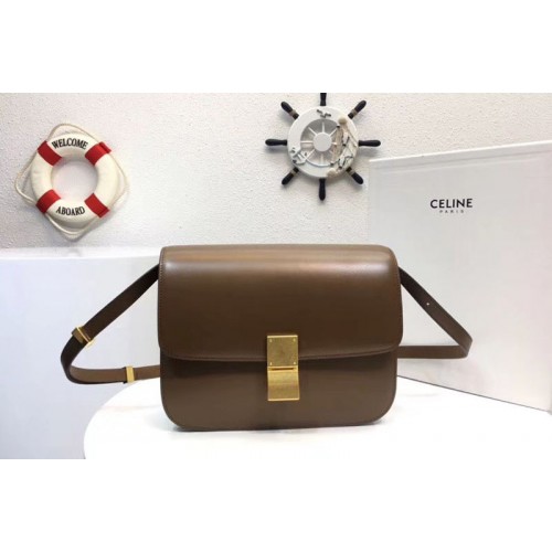 Celine Classic Box Small Flap Bag Calf Leather Brown