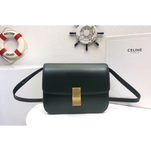 Celine Classic Box Small Flap Bag Calf Leather Green