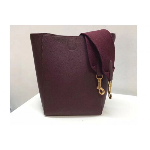 Celine Sangle Small Bucket Bags Soft Grained Calfskin Leather Burgundy