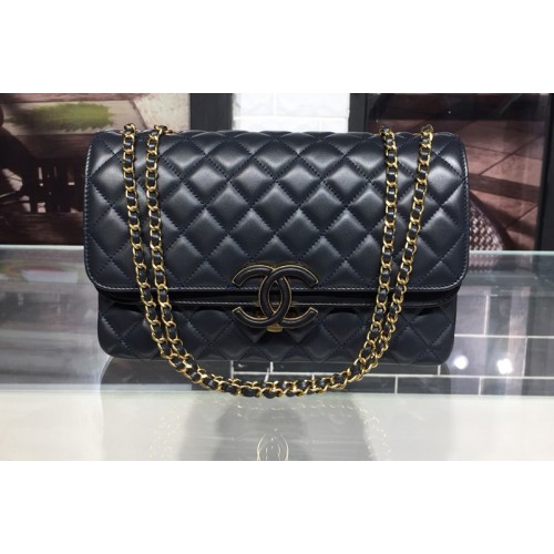 Chanel 2.55 Flap Bags with Gold Chain in Blue Calfskin Leather