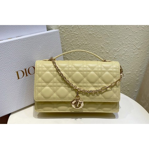 Dior M0997 Christian Dior Miss Dior Top Handle bag in Pastel Yellow Cannage Lambskin