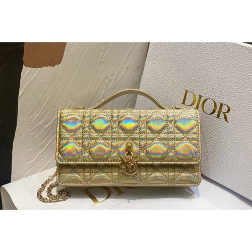 Dior S0980 Christian Dior Miss Dior mini bag in Yellow Gold Cannage Lambskin